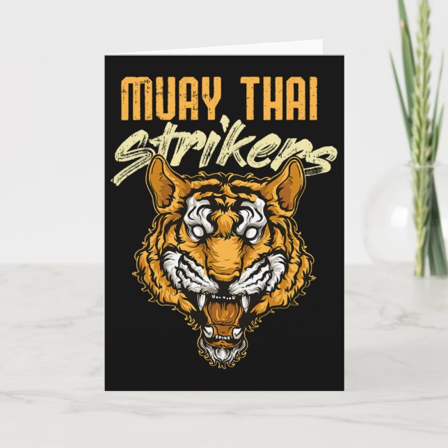 Carte Muay Thai Tiger Boxe Thaïlandaise Thaïlande Kickbo (Devant)
