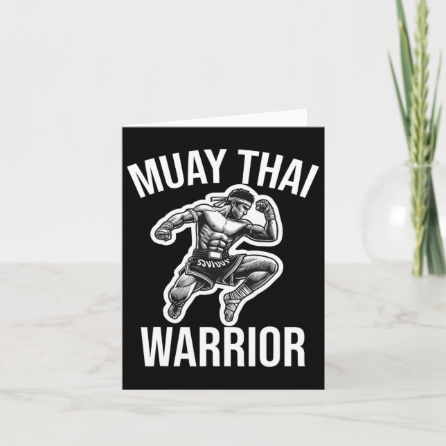 Carte Muay Thai Warrior Boxing Fighting Martial Arts Com (Devant)