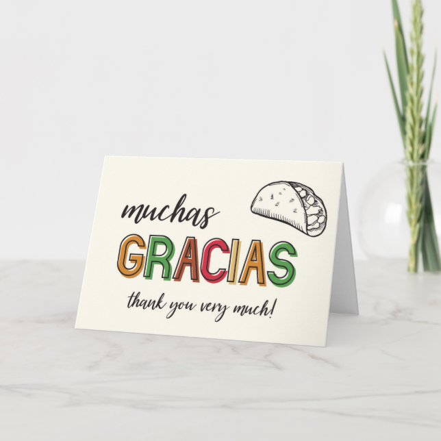Carte Muchas Gracias Taco Merci Beaucoup (Devant)