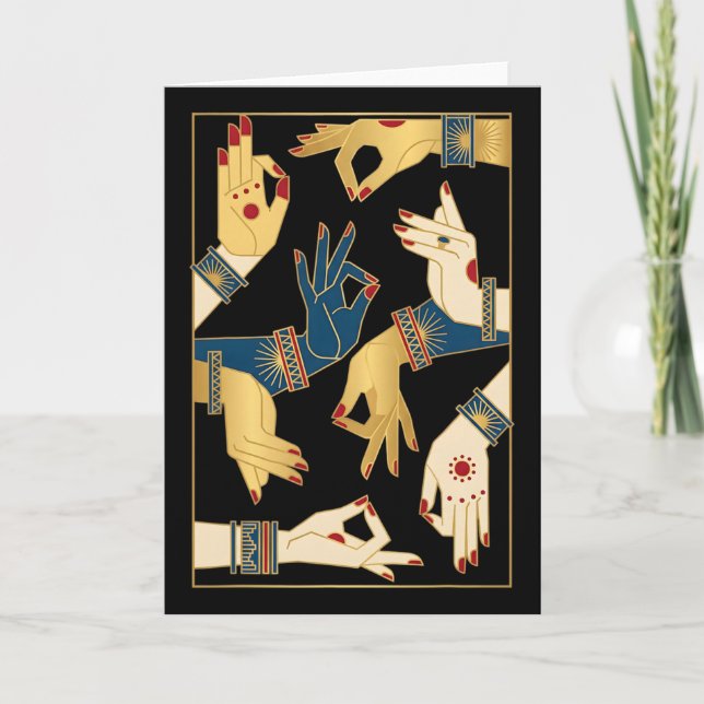Carte Mudras de danse classique indienne Bharatanatyam s (Devant)