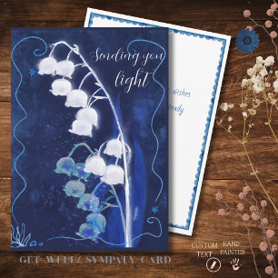 Carte Muguet Cyanotype peinte à la main