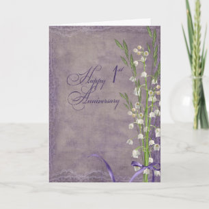 Carte Muguet pour le premier anniversaire de mariage