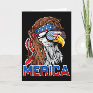 Carte Mullet Aigle chauve Merica Drapeau Américain Patri