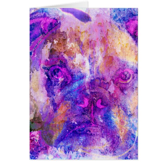 Carte multi-occasions en média mixtes Bulldog avec (Devant)