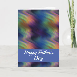 Carte multicolore Joyeuse Fête des Pères avec vagu