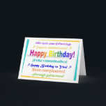 Carte Multilingual Birthday<br><div class="desc">Happy Birthday in English, German, French, Dutch, Spanish, ... </div>