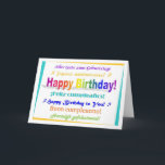 Carte Multilingual Birthday<br><div class="desc">Happy Birthday in English,  German,  French,  Dutch,  Spanish,  ... </div>