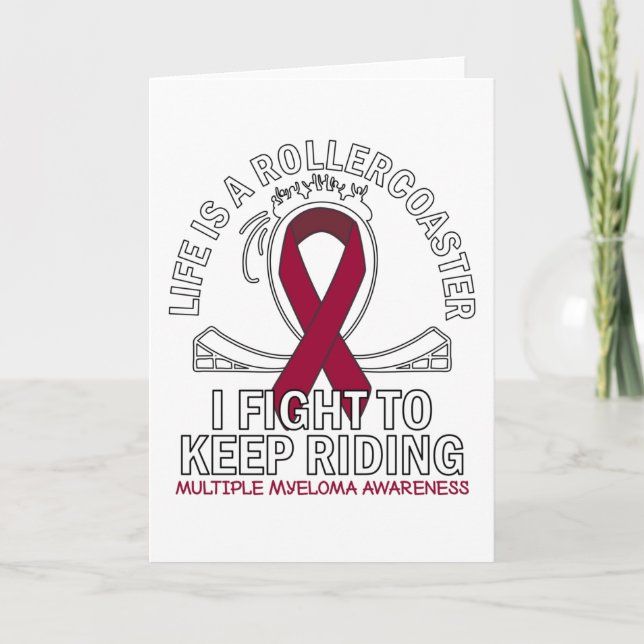 Carte Multiple Myeloma cancer awareness burgundy ribbon (Devant)