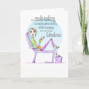 Carte Multitasking funny birthday woman birthday card