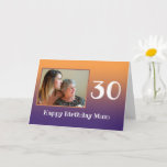 Carte Mum Happy Birthday Text<br><div class="desc">A modern color scheme on this personalized birthday card for mum with an image special to you. The burnt orange to purple fade highlights the photo placed in the square frame. Easy to add a photo, any year and messages to the front and inside. Matching mugs available in our store....</div>