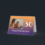 Carte Mum Happy Birthday Text<br><div class="desc">A modern color scheme on this personalized birthday card for mum with an image special to you. The burnt orange to purple fade highlights the photo placed in the square frame. Easy to add a photo, any year and messages to the front and inside. Matching mugs available in our store....</div>