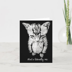 Carte Munchkin drôle fumant un chaton debout sur un chat