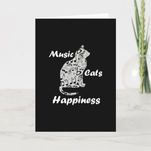 Carte Music Cats Happiness - Citation de l'amant musicie