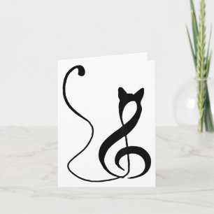 Carte Music Note Chat Inspiré Musique Minimaliste Lover