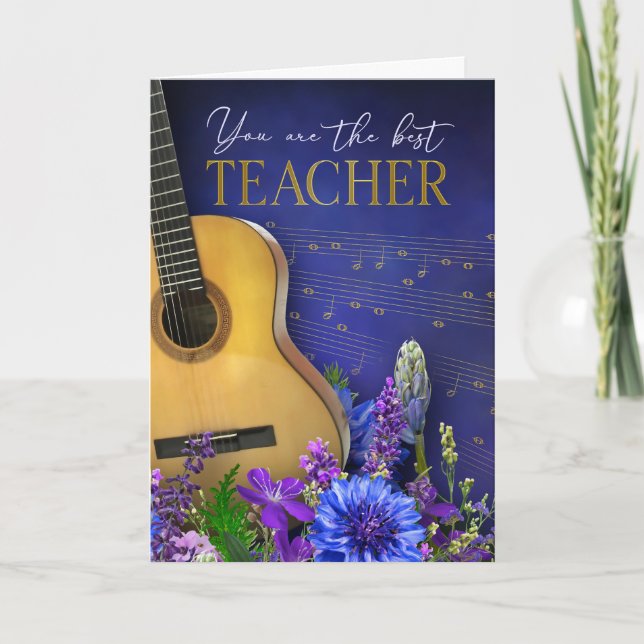 Carte Music Theme Teacher Appreciation Card (Devant)