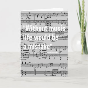 Carte musical notes & quote