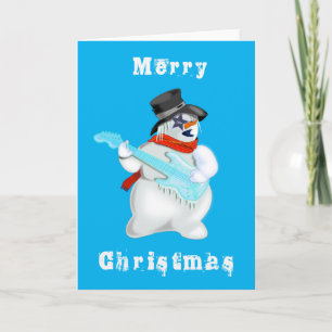 Carte Musical Snowman avec Guitare Funny Christmas Card