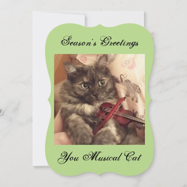 Carte musicale de chat pour les vœux de la saison  (Devant)