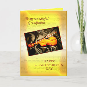 Carte musicale Grand-parents avec violon