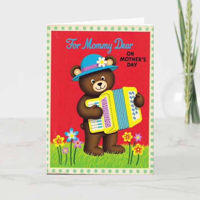 Carte musicale pour la fête des mères Fuzzy Bear (Devant)