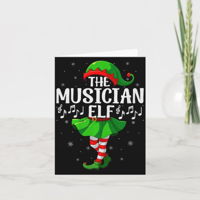 Carte Musician Elf Christmas Girls Women Elf Squad Xmas  (Devant)