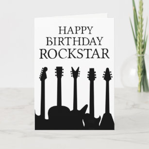 Carte Musicien de guitare cool Rockstar Rock & Roll Anni