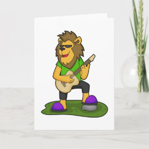 Carte Musicien Lion Guitare Musique