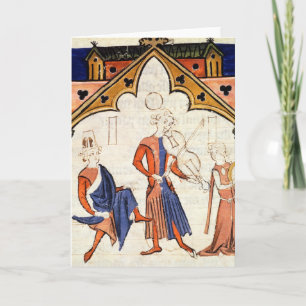 Carte Musiciens jouant un alto et un tambour de basque