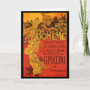 Carte Musique Art Nouveau vintage, Opéra de La Bohême, 1