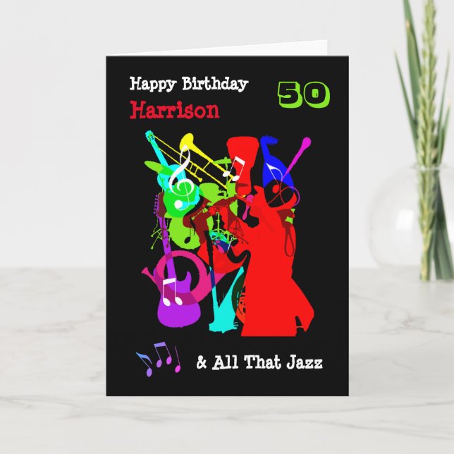 Carte Musique colorée Thème Joyeux Anniversaire Personna (Devant)