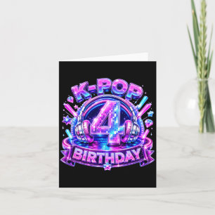 Carte Musique coréenne 4e anniversaire Fille Kpop 4 ans
