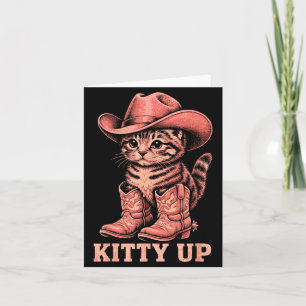 Carte Musique country occidentale vintage Kitty Up drôle