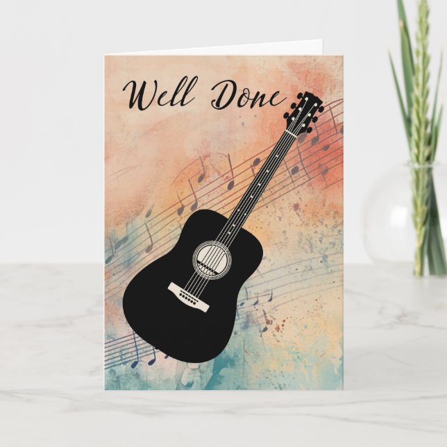 Carte Musique de guitare Performance Félicitations Aquar (Devant)