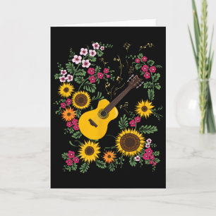 Carte Musique de Guitare Ukraine Tournesol Floral Ukrain