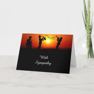 Carte Musique de Jazz Silhouette Orange Sunset Sympathie