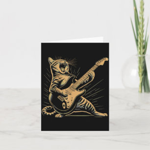 Carte Musique de Rock de Chat Rétro Drôle Hommes Femmes 