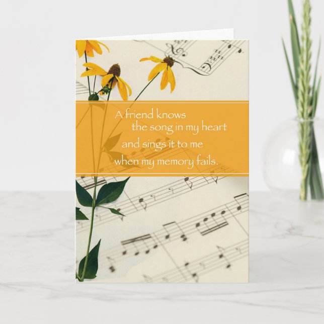 Carte Musique et fleurs d'amis (Devant)