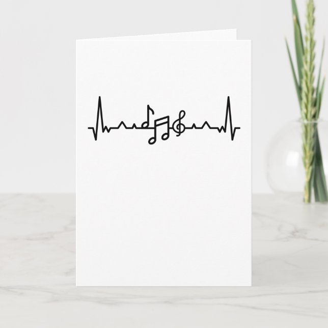 Carte Musique Heartbeat band et notes Cadeaux (Devant)