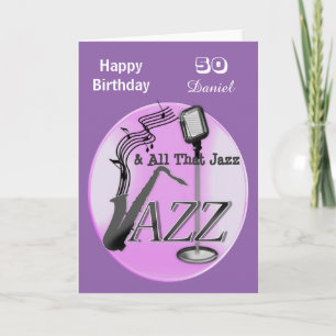 Carte Musique Jazz personnalisée Thème Joyeux Anniversai