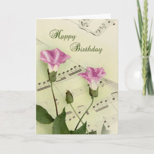 Carte Musique Matin Fleurs de gloire Anniversaire