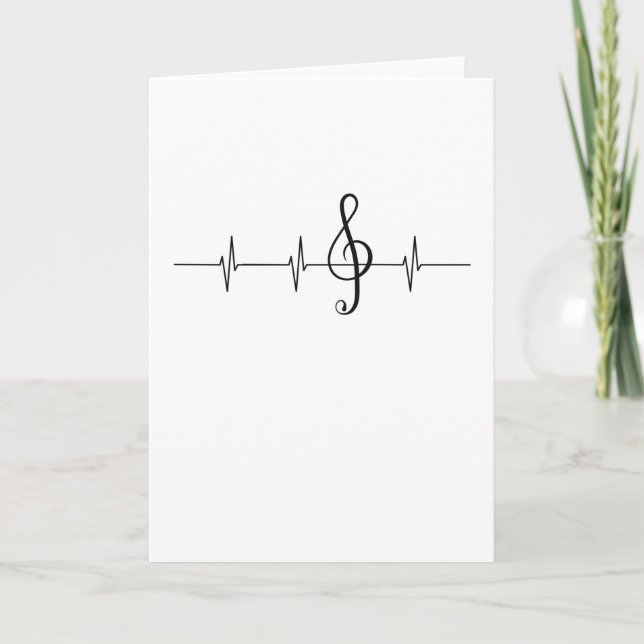 Carte Musique Pulse Musicien Heartbeat Clef (Devant)