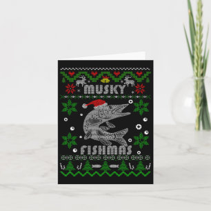 Carte Muskie Angler Fishmas Musky Pêche Cadeaux Ugly Chr