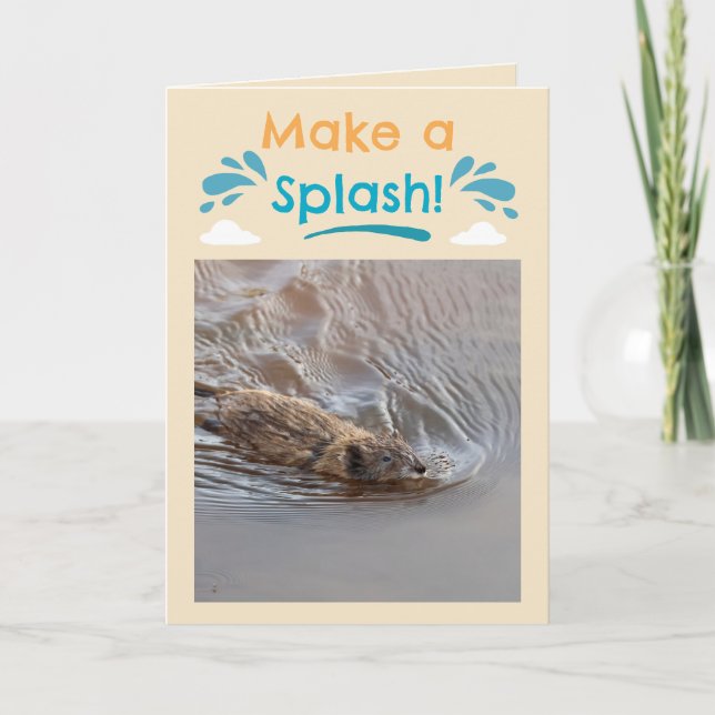 Carte Muskrat Folded Birthday Card (Devant)