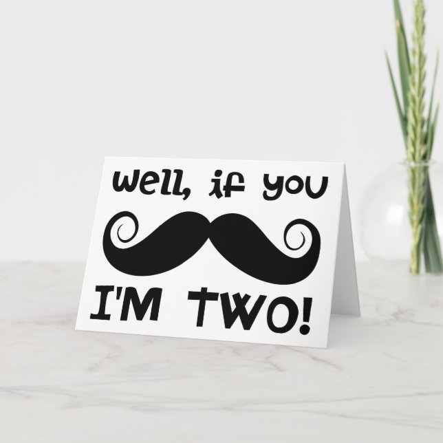 Carte Mustache du 2e anniversaire (Devant)