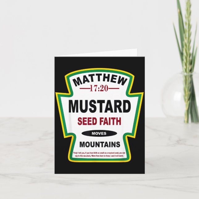 Carte Mustard Seed Faith Matthew 17_20 Christian Condime (Devant)
