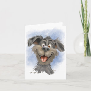 Carte Mutt à la grimace heureuse – Dessin animé de chien