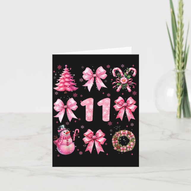 Carte My 11th Birthday Nk Santa Coquette Snowman 11 Year (Devant)