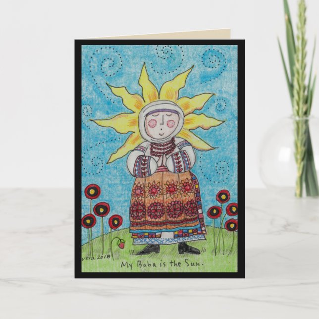 Carte My Baba est le Sun Ukrainian Folk Art (Devant)