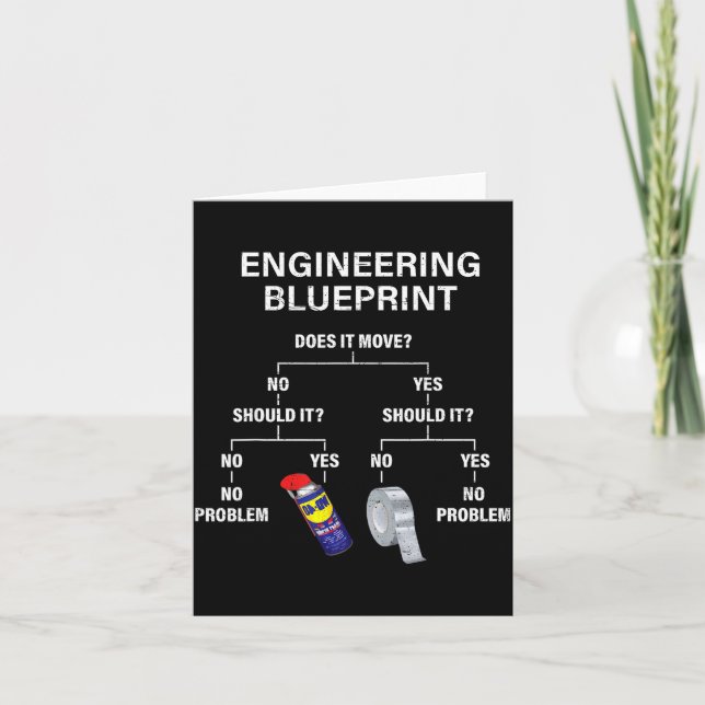 Carte My Engineering Blueprint - Funny Engineer  (Devant)