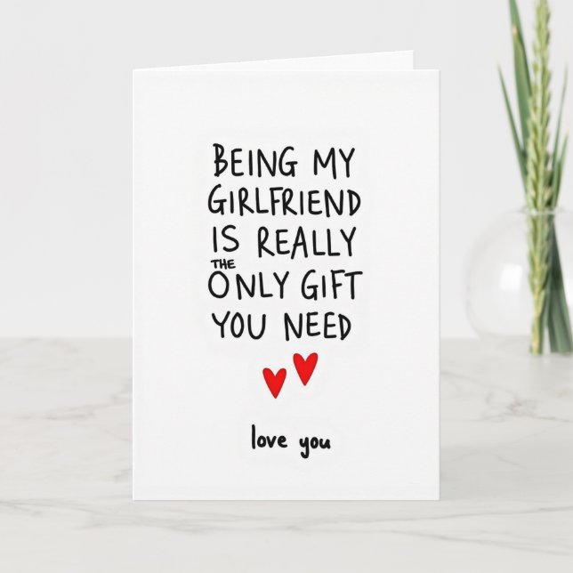 Carte My Girlfriend Is The Gift Card (Devant)